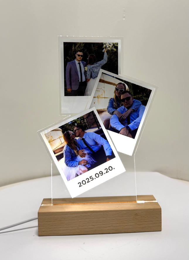 Polaroid mintás asztali lámpa